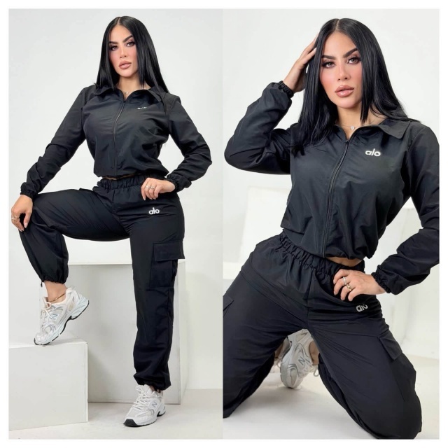 Women Casual Sport Cargo Tracksuit Set