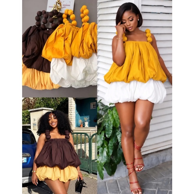 Chic Design Puffed Short Set