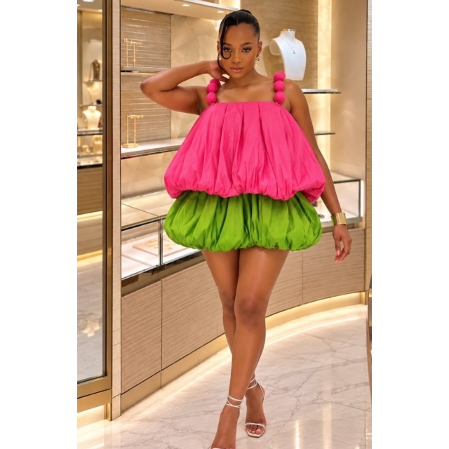 Chic Design Puffed Short Set