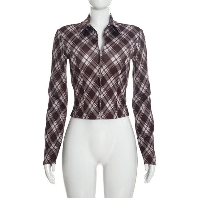 Plaid Printed Slim Fitted Midi Pant Set