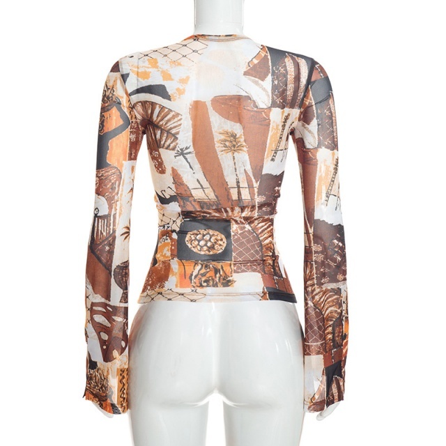 Sheer Mesh Slimming Tie-Front Cardigan Tops