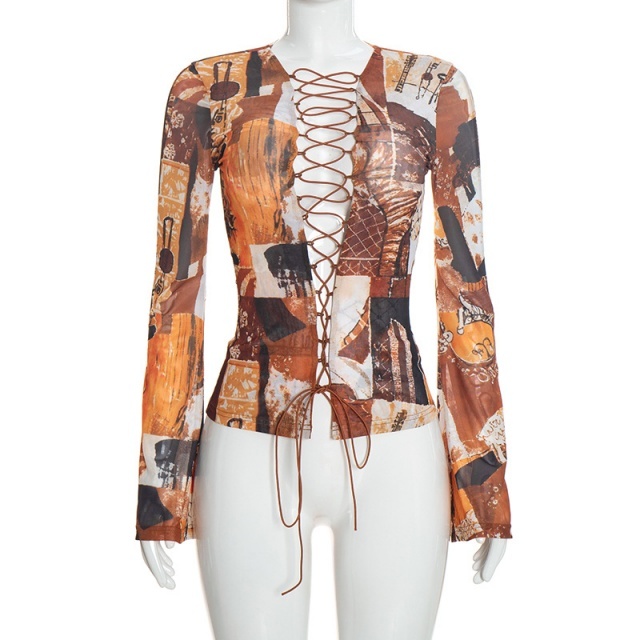 Sheer Mesh Slimming Tie-Front Cardigan Tops