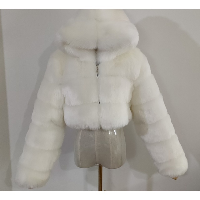 Autumn/Winter Hooded Stylish Faux Fur Jacket
