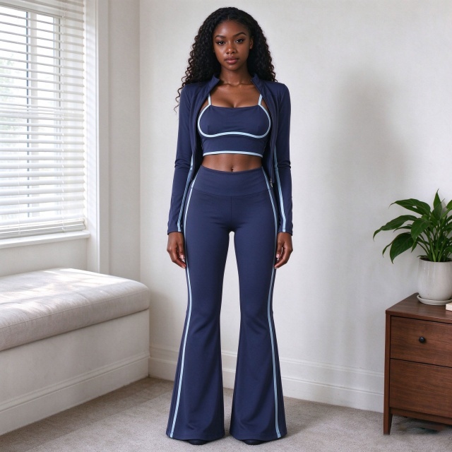 Colorblock Gym Wear 3 Pieces Set