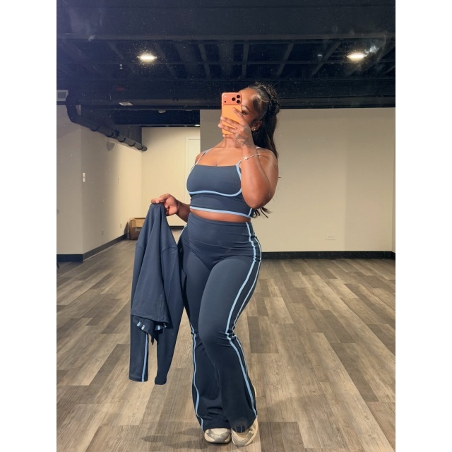 Colorblock Gym Wear 3 Pieces Set