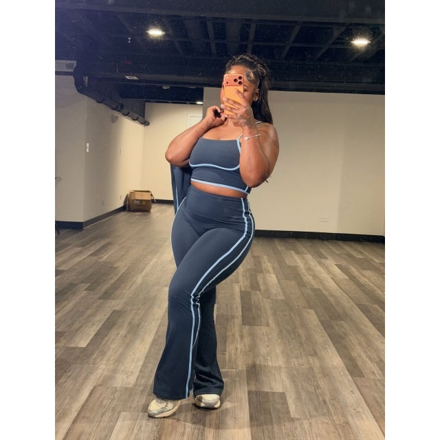 Colorblock Gym Wear 3 Pieces Set