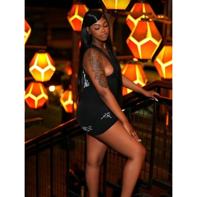 Rivets Sleeveless Bodycon Dress