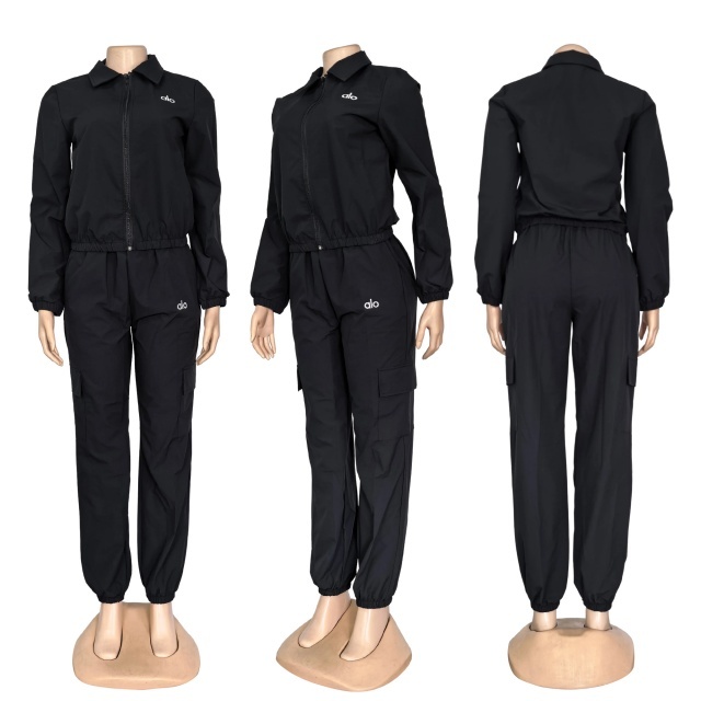 Women Casual Sport Cargo Tracksuit Set