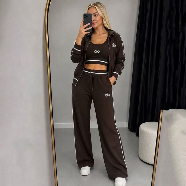 Fall Fashion Women 3 Piece Tracksuit Set