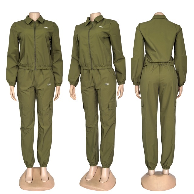 Women Casual Sport Cargo Tracksuit Set