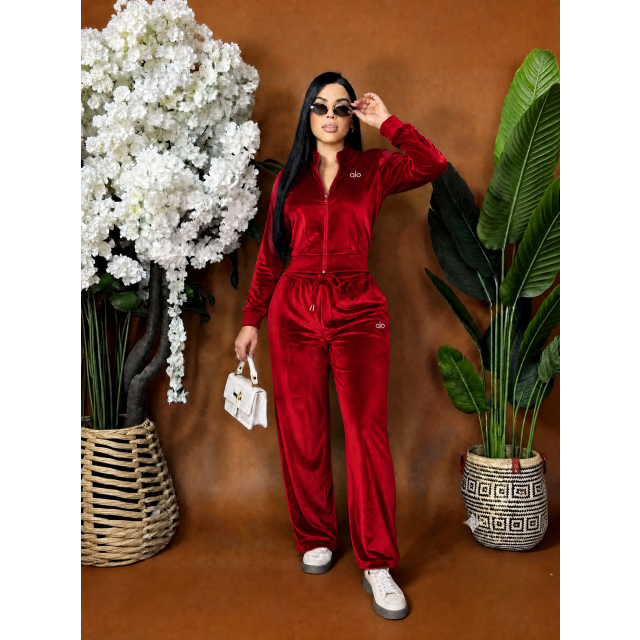 Fall Fashion Velvet Tracksuit Set
