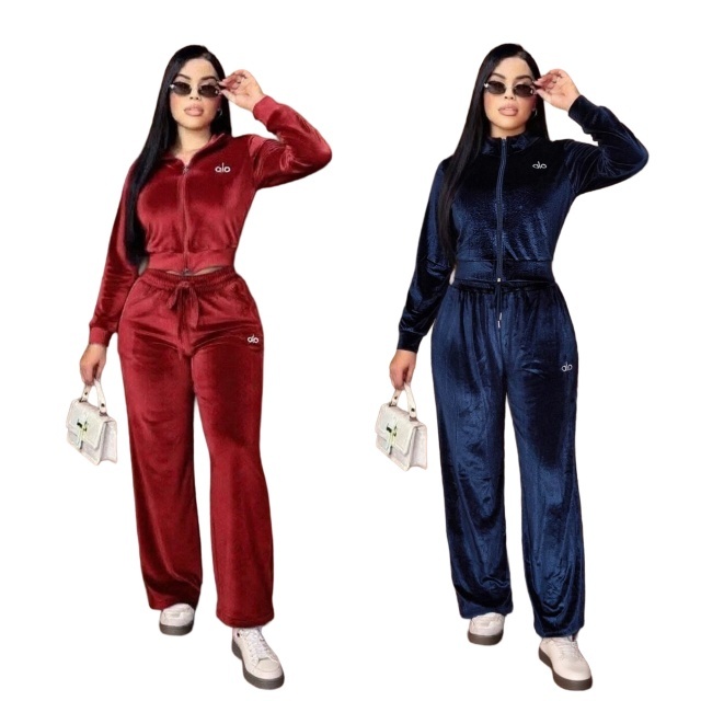 Fall Fashion Velvet Tracksuit Set