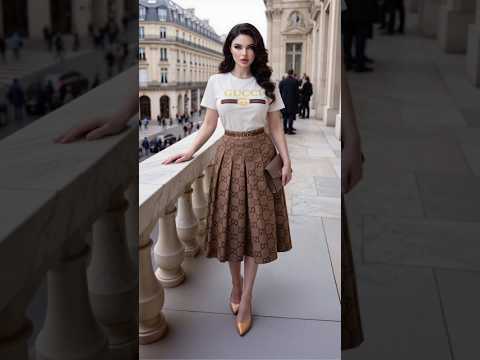 Fashion Embroidery Top High Waist Pleated Skirt Set
