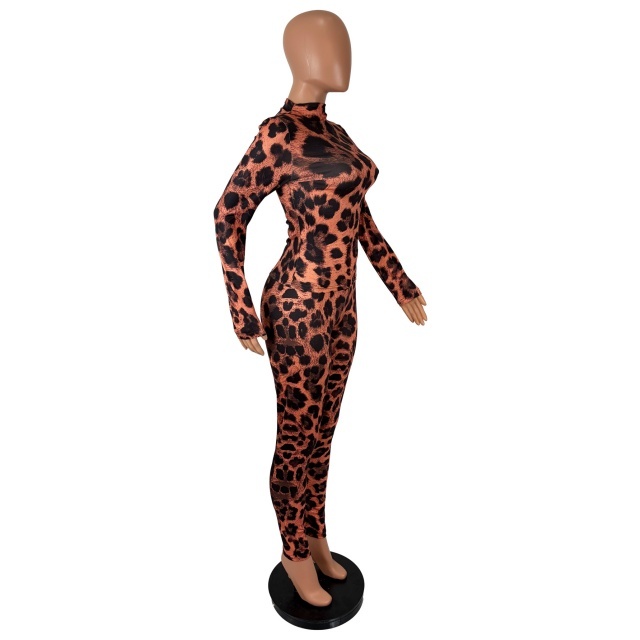 Snake Printed Long Sleeve Top Slim Fitted Pant Set