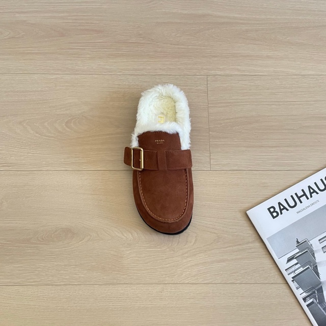 Winter Warm Closed Toe Backless Loafer Mules