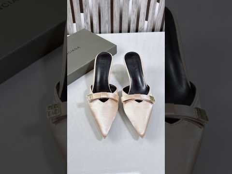 Fashion Pointed Toe Satin Kitten Heel Mules