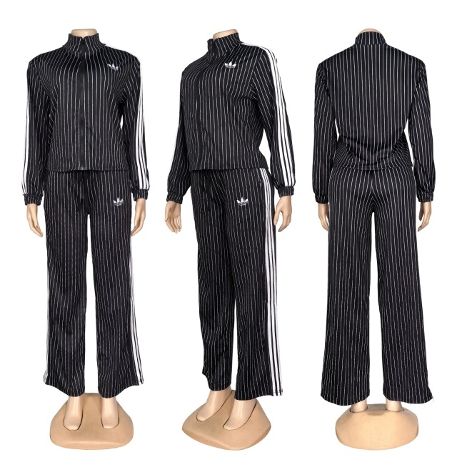 Fashion Striped Long Sleeve Casual Jogging Suit