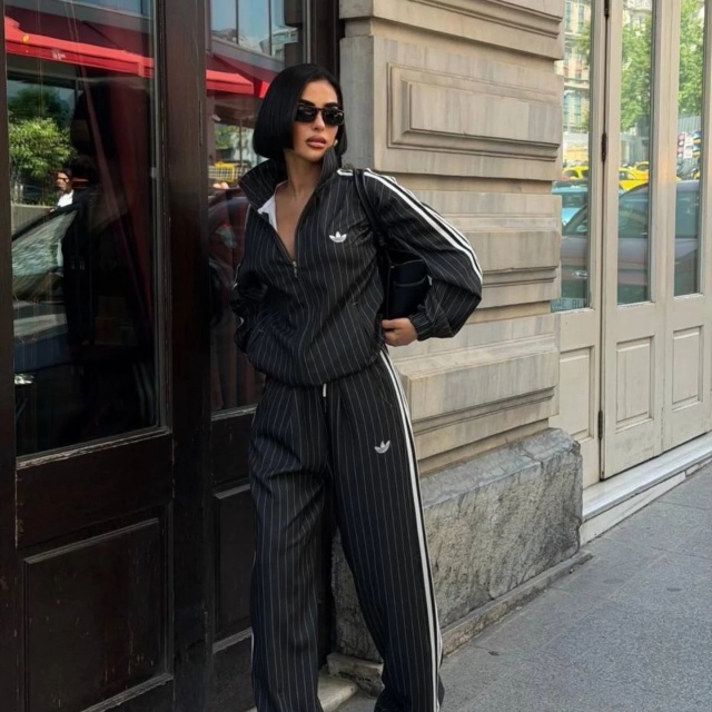 Fashion Striped Long Sleeve Casual Jogging Suit