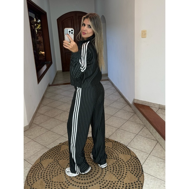 Fashion Striped Long Sleeve Casual Jogging Suit