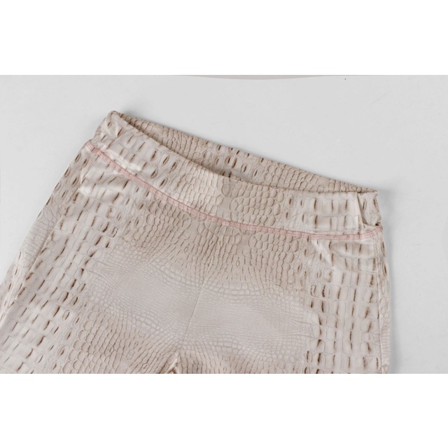 Crocodile-print Hooded Top Slim-fit Pant Set