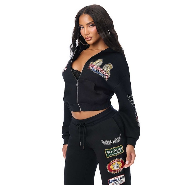 Fall Winter Fashion Zipper Hooded Tracksuit Set