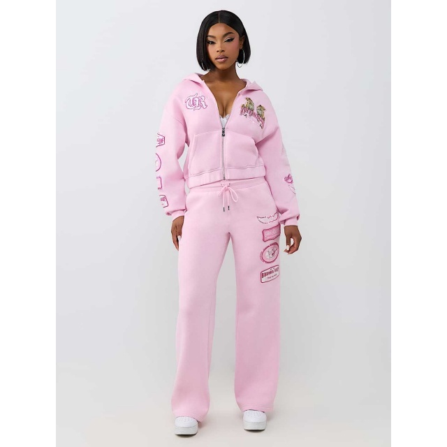 Fall Winter Fashion Zipper Hooded Tracksuit Set