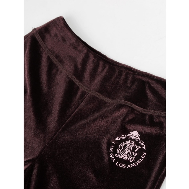 Velvet Hooded Sweatshirt Slim Fitted Pant Set
