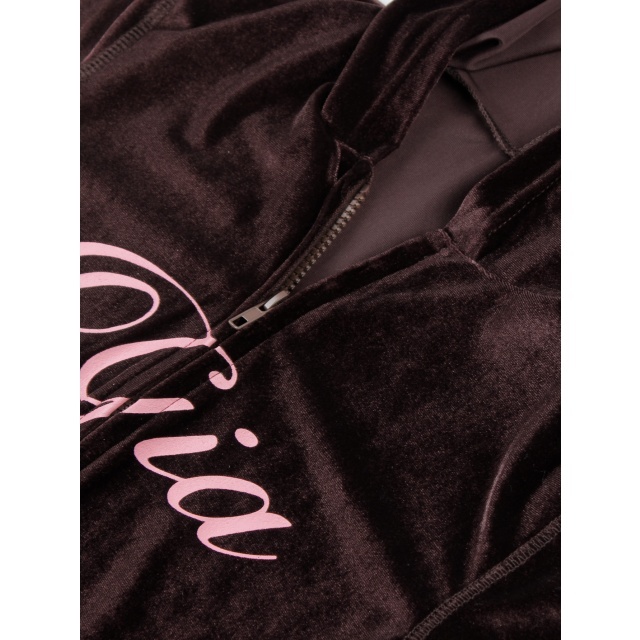 Velvet Hooded Sweatshirt Slim Fitted Pant Set