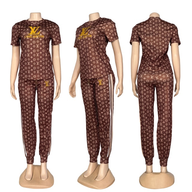 Short Sleeve Embroidery Casual Jogging Suit