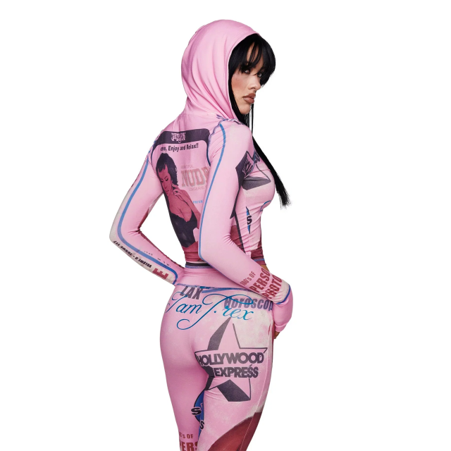 Figure-print Slim Fitted 2 Pieces Pant Set