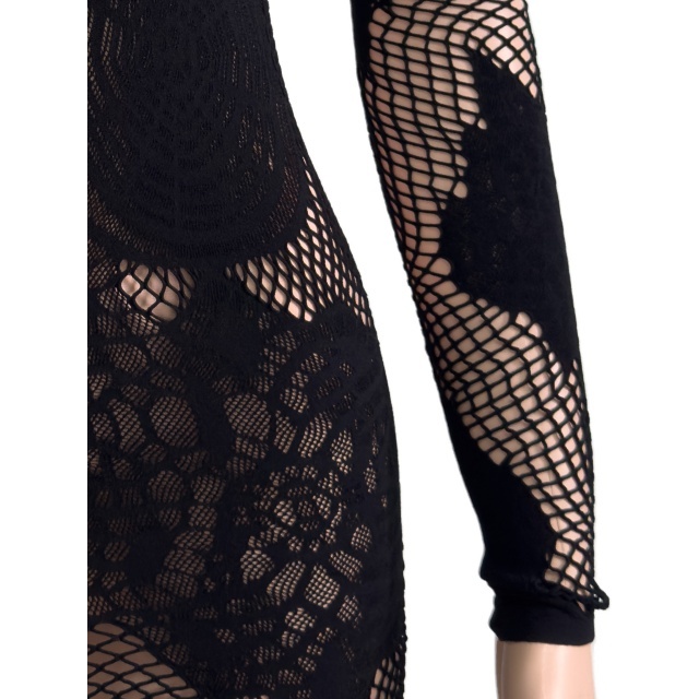 Floral Lace Hollow Out Lingerie Dress
