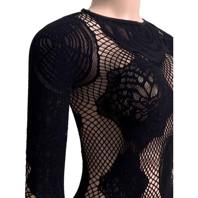 Floral Lace Hollow Out Lingerie Dress