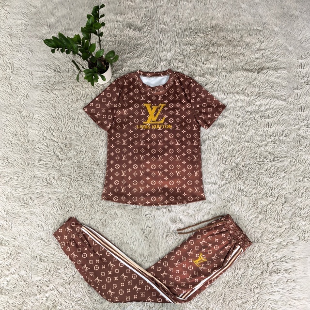 Short Sleeve Embroidery Casual Jogging Suit