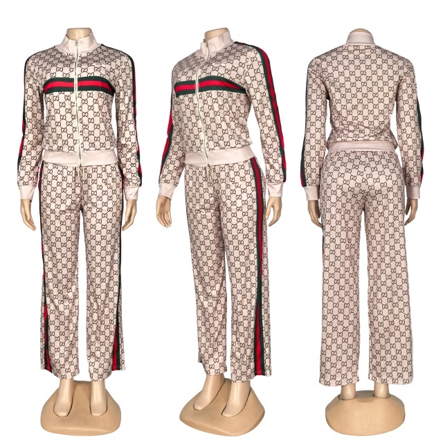 Long Sleeve Striped Casual Jogging Suit