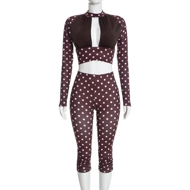 Vintage Polka Dots Printed Capris Set