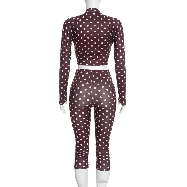 Vintage Polka Dots Printed Capris Set