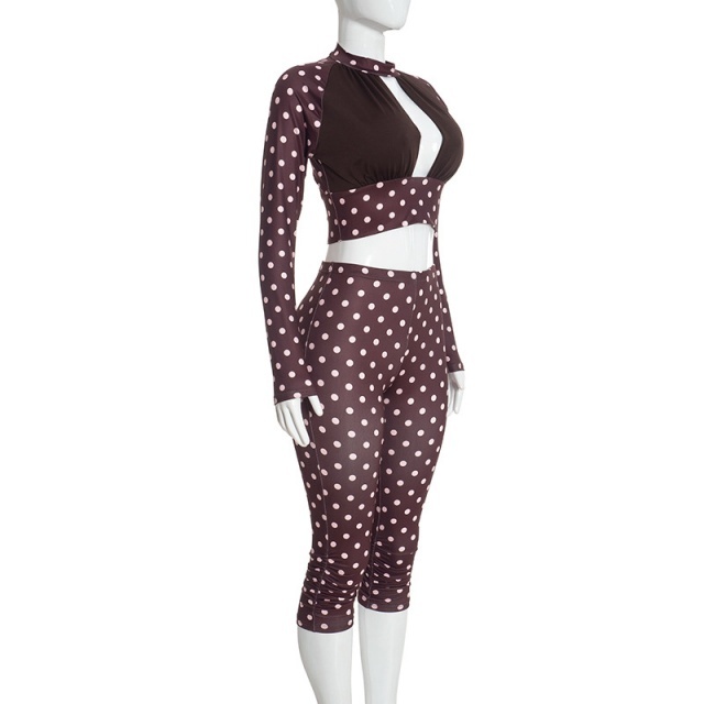 Vintage Polka Dots Printed Capris Set