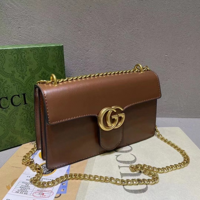 Gold Chained Leather Messenger Bags