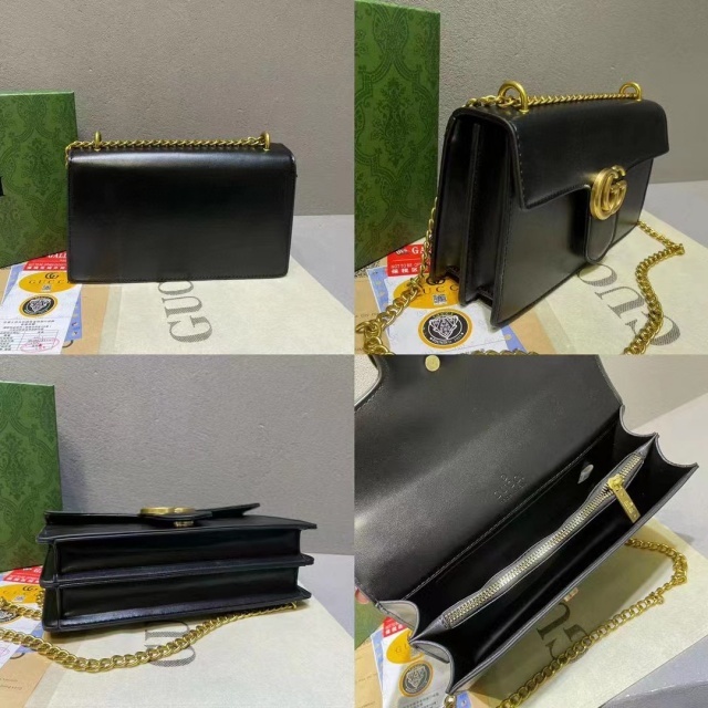 Gold Chained Leather Messenger Bags