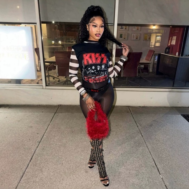 KISS Sheer Mesh Slim Cropped Jumpsuit