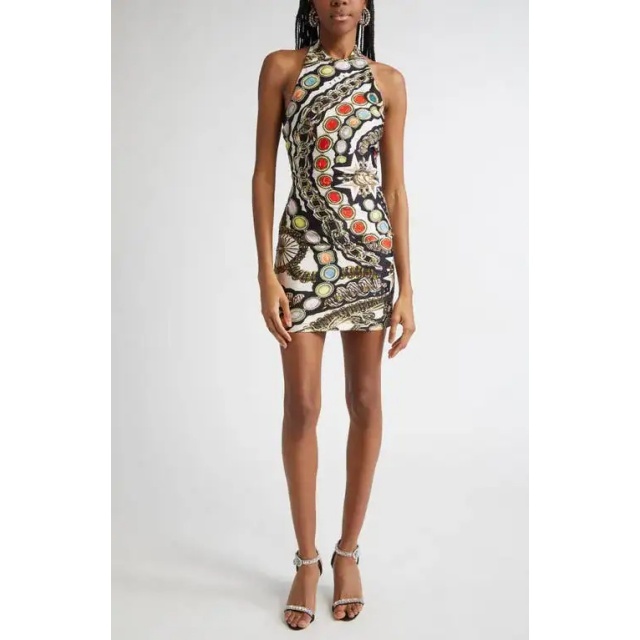 Printed Halter Bodycon Dress