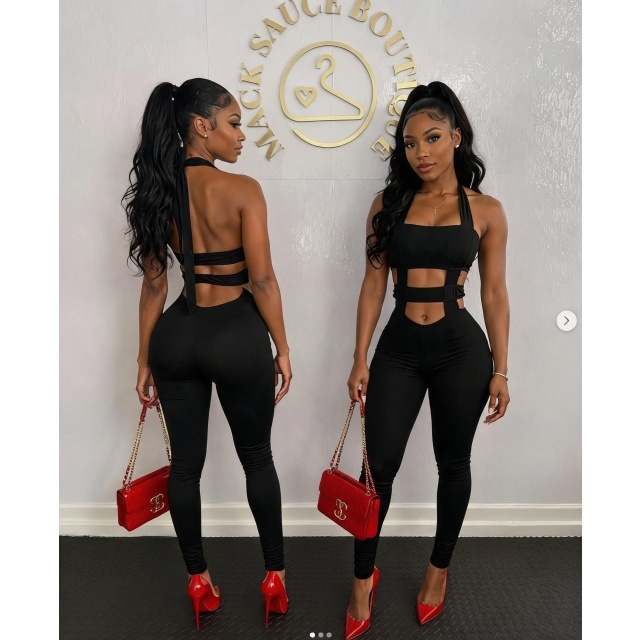 Halter Hollow Out Jumpsuit