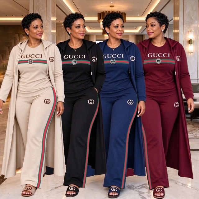 Fashion Striped Women 3 Piece Pants Suit