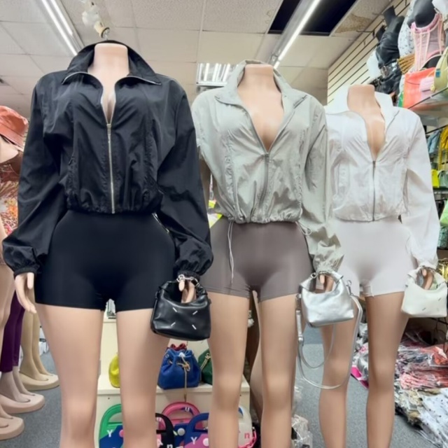 Casual Zip-up Jacket Slim Fitted Short Set