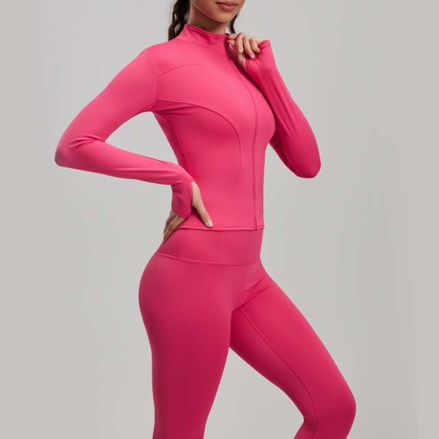 Solid Color High Elastic Activewear Pant Set