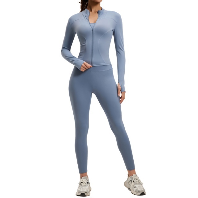 Solid Color High Elastic Activewear Pant Set