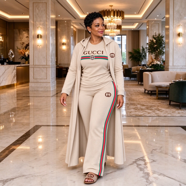 Fashion Striped Women 3 Piece Pants Suit