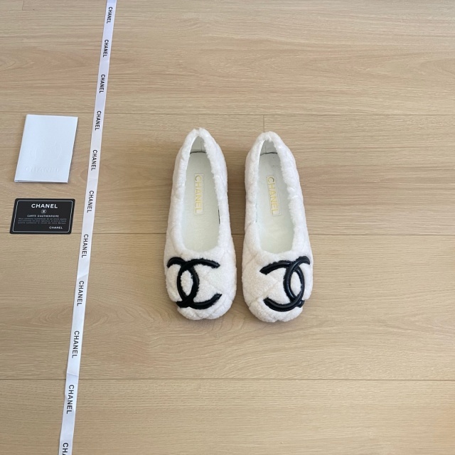 Quilted Fuzzy Teddy Ballet Flats Women Slip On Plush Flat Shoes