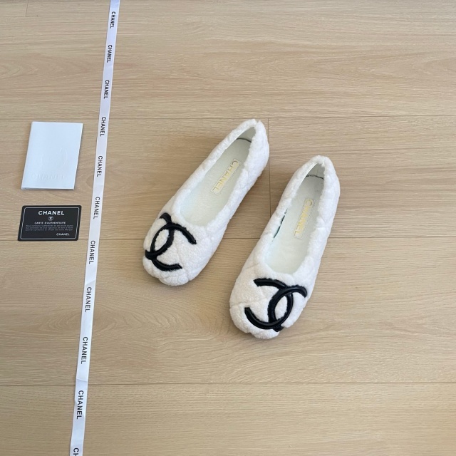 Quilted Fuzzy Teddy Ballet Flats Women Slip On Plush Flat Shoes