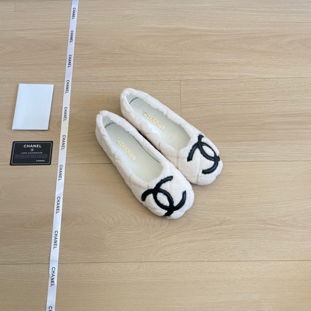 Quilted Fuzzy Teddy Ballet Flats Women Slip On Plush Flat Shoes